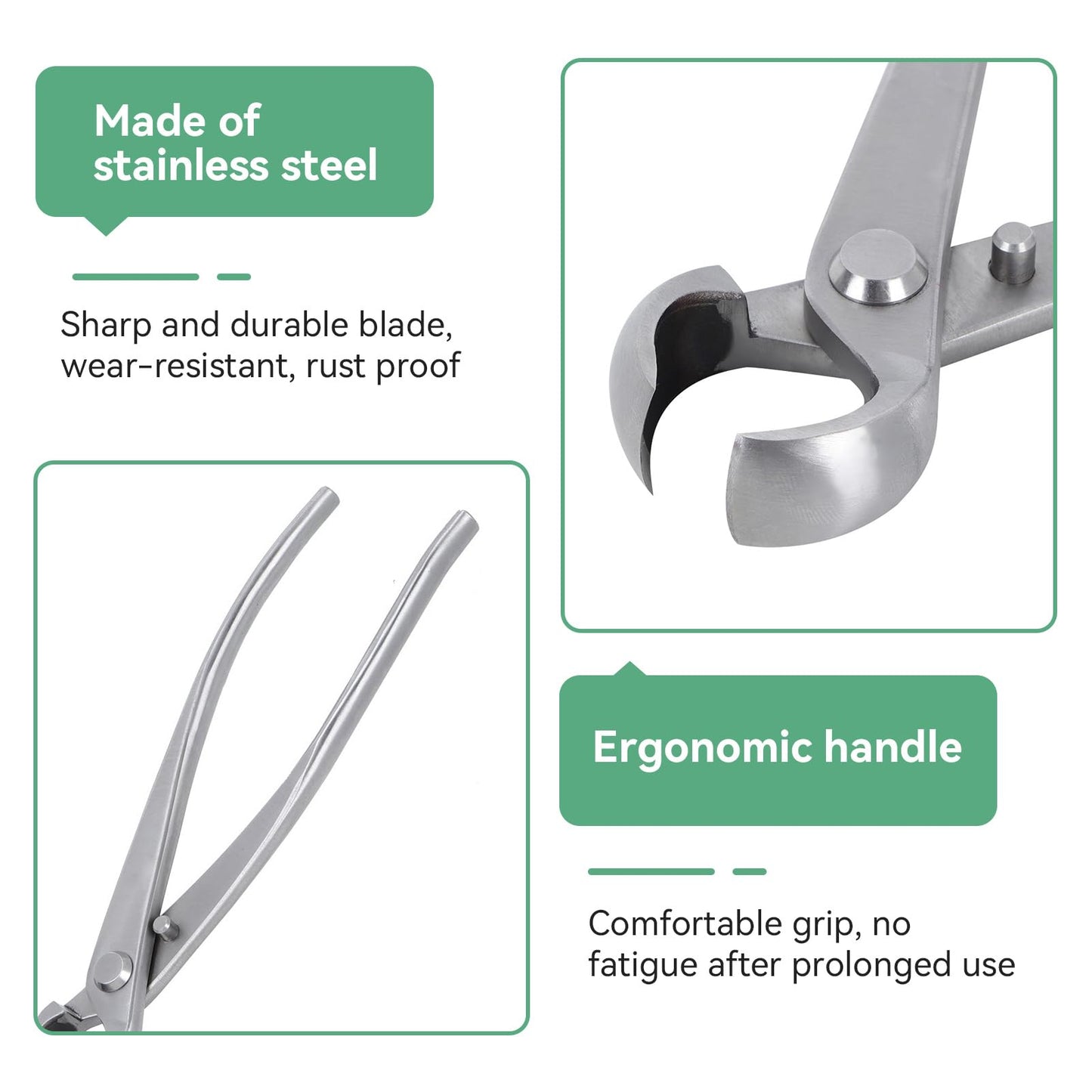 Bonsai Concave Branch Cutter, 7in Stainless Steel Bonsai Pruning Shears Tree Pruning Tools Tree Branch Cutter for Enthusiasts and Beginners