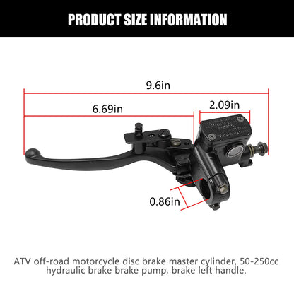Vkinman 7/8" Brake Master Cylinder Left Handlebar Hydraulic Lever for ATV 50cc 70cc 90cc 100cc 110cc 125cc 150cc 200cc 250cc GY6 Go Kart Pit Dirt Bike