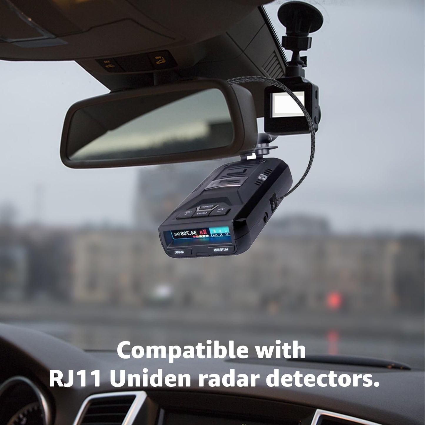 Sousery 1PC RJ11 Replacement Mirror Wire Power Cord for Uniden Radar Detectors，Fits R4 R3 R1 R7 DFR7 R8 Model(3005201U)