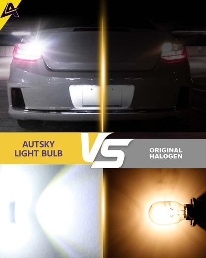 AUTSKY 912 921 LED Bulb White for Backup Light Reverse Lights, T15 906 922 W16W LED Bulbs 6500K Super Bright, Canbus Error Free 44+4-SMD 3014+3030 Chips (2-Pack)