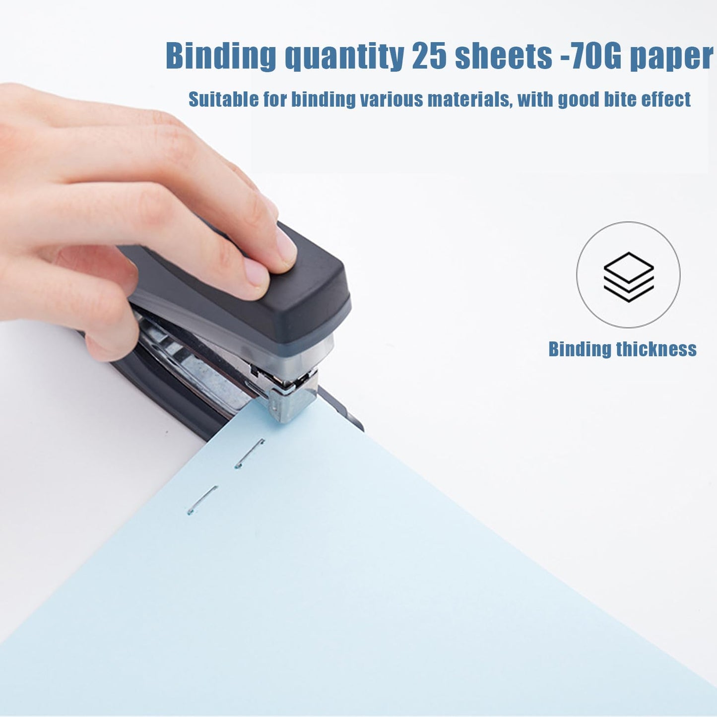 4-Piece Desktop Stapler with 1000 staplers, Black, Non Slip Base, ergonomically Designed, Suitable for Offices and classrooms