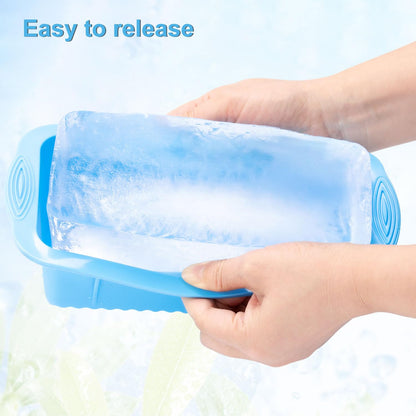 4 Pack Large Ice Cube Mold, Silicone Ice Cube Trays for Freezer, Easy Release Reusable Molds Making 4.5 lbs Ice Cubes for Ice Bath Cold Plunge Tub or Coolers