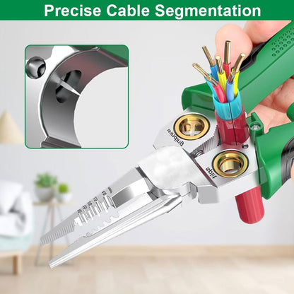 8 in 1 Wire Stripper with Voltage Tester, Pinzas De Electricidad, Multi-Function Electric Wire Stripping Tool for Cutting and Pulling Pliers, Electrician Repair Tool (1PCS)