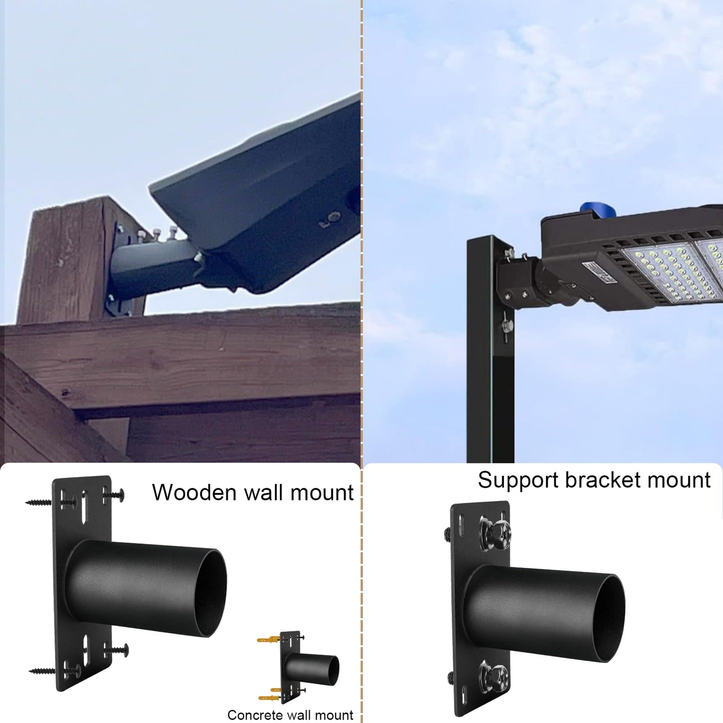 Slip Fitter Adapter, Transform The Slip Fitter into Arm Mounting, Tenon Adapter for Outdoor Flood Lights, Parking Lot Lights, Shoebox Light Fixture