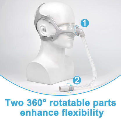 2 Packs Replacement Tubing Assembly Compatible with Respironics WISP, Only Short Tube with Elbow and Swivel, Quick Release& Noise Free