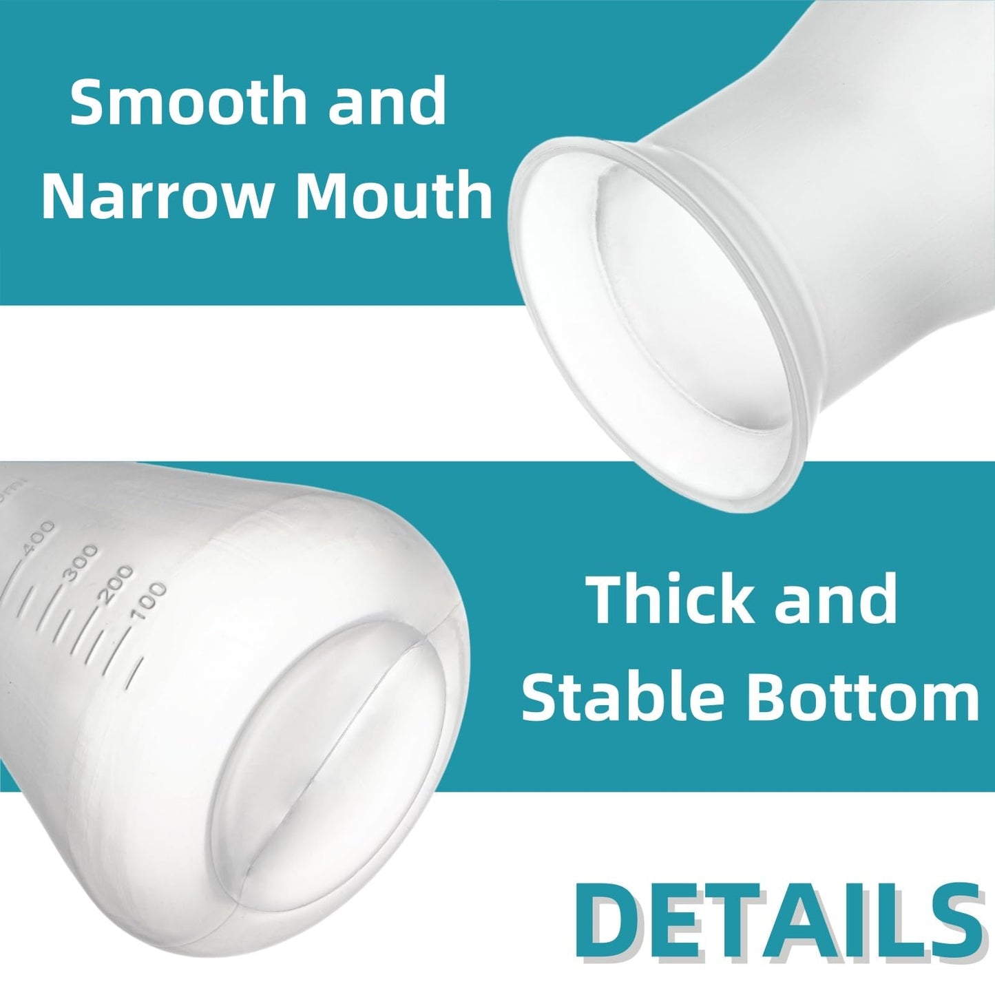 Covzoe 10 Pack Plastic Erlenmeyer Flask, Clear Scientific Conical Flask for Students Experiment, Laboratory Chemical Erlenmey Education Learning Tool, 50ml, 100ml, 250ml, 500ml, 1000ml