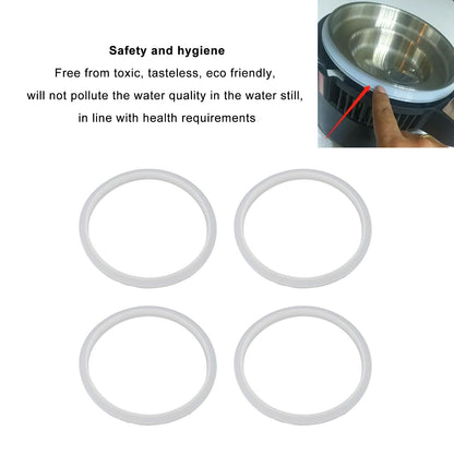 4PCS Silicone Sealing for Water Distiller, O Rings Sealing Still Water Distiller, Water Distiller Gaskets Spare Parts for Still Water Distiller (4L)