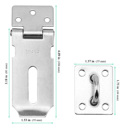 SENJEOK 10 PCS 3 Inch Door Locks Hasp Latch, Stainless Steel Padlock Hasp Latch with Screws, Clasp Hasp Lock Latch for Bedroom, Windows