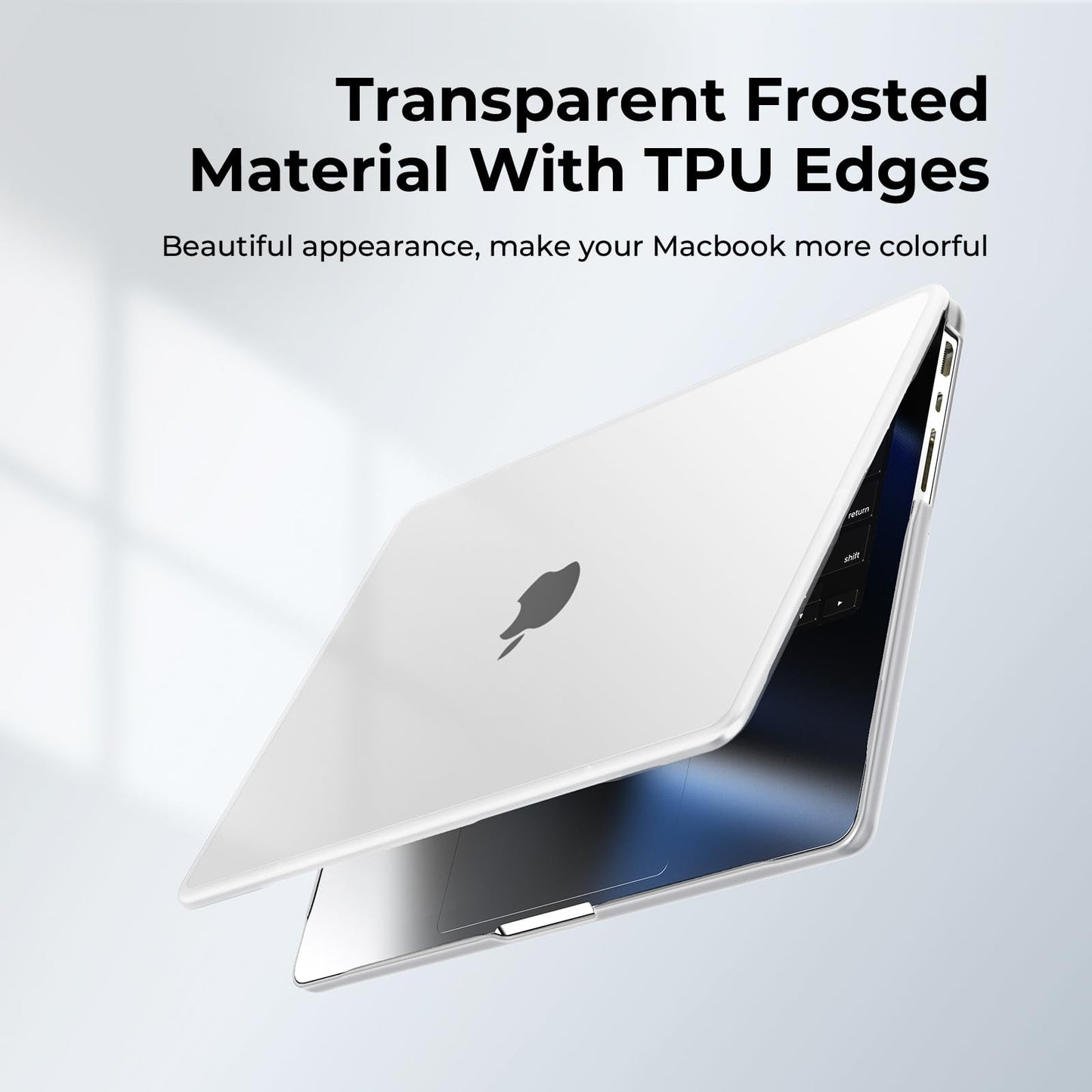 BlueSwan Compatible with MacBook Pro 14 inch 2026-2021 Release M5 M4 M3 M2 M1 Pro/Max Chip, Anti-Cracking Hard Shell Case Anti-Fingerprint Soft TPU Bumper, Frosted White