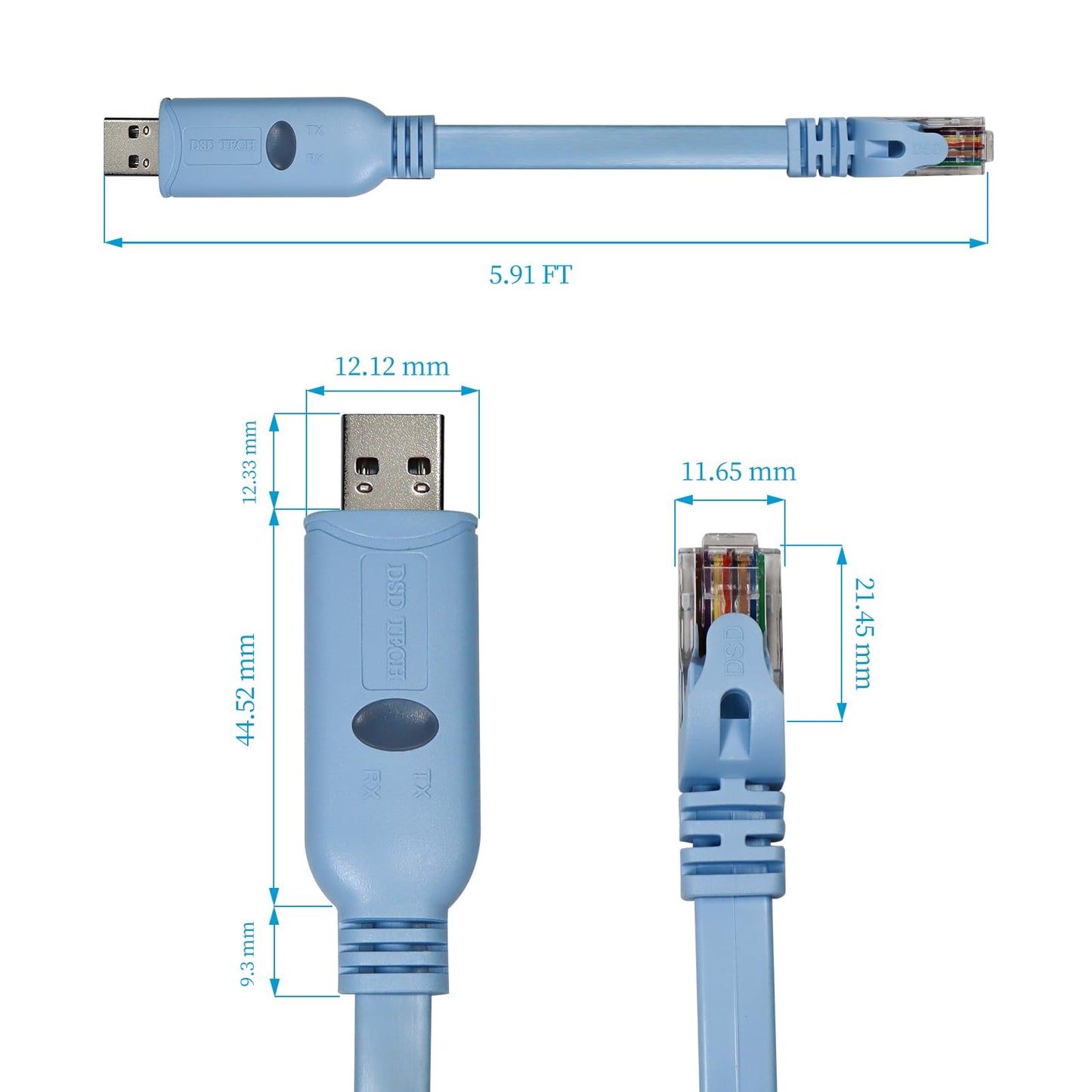 DSD TECH SH-RJ45K USB to RS485 Serial Cable with RJ45 Interface and Built-in FTDI chip