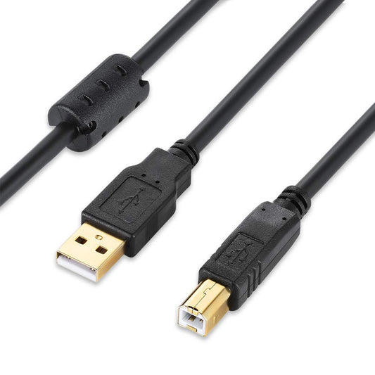 XBOHJOE USB 2.0 Printer Cable 25 FT USB Printer Cable Type A Male to B Male Printer Scanner Cord for HP, Canon, Lexmark, Epson, Dell USB a to b Cable and More (Black 25ft)¡­