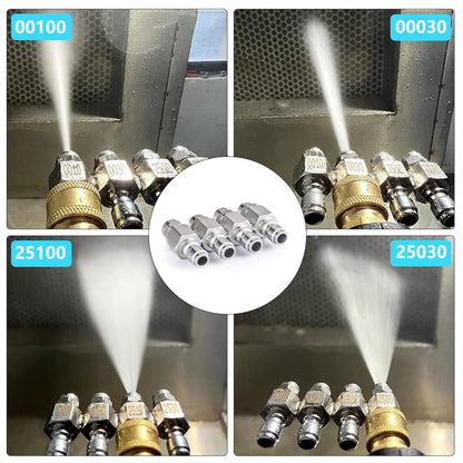 Saipor Pressure Washer Nozzles with 4-Tip Soft Wash Nozzle Tips Standard 1/4 Inch Quick Connect Stainless Steel 4 Way Tip Holder for Pressure Washing (00100/00030/25100/25030)
