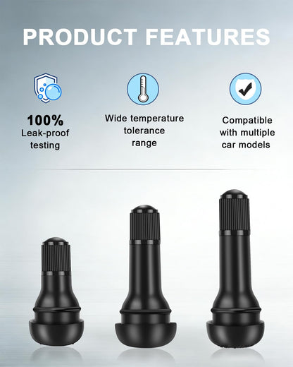 Riseuvo 120 Pcs TR412 TR413 TR414 Tire Valve Stems - Rubber Snap-in Valves for 0.453" Rim Hole Universal Fit Car, Truck, Trailer, ATV, Lawn Mower