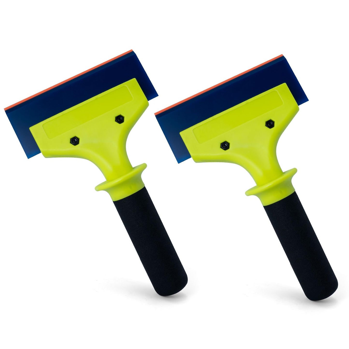 NEWISHTOOL 2 Pack Rubber Squeegee with Nylon Handle for Water Removal, Glass Cleaning, PPF Installing and Window Film Application (5-Inch Blade with Short Handle)