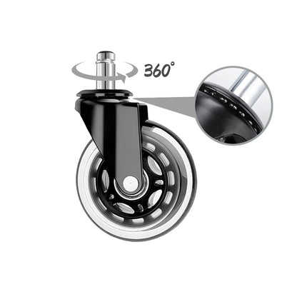 YIUBCZOQI Office Chair Wheels Casters Set of 5 - Heavy Duty Silent Rollers for Hardwood Floors & Carpet, 10x22mm FIT 1KEA,Non-Marring Black Chair Casters with Dual-Bearing Design