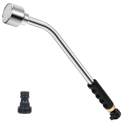 STYDDI 18-inch Soft Rain Watering Wand with Shut Off Valve, Lightweight and Durable Aluminum Spray Wand Perfect for Hanging Baskets, Planters, Greenhouses and Seedbed