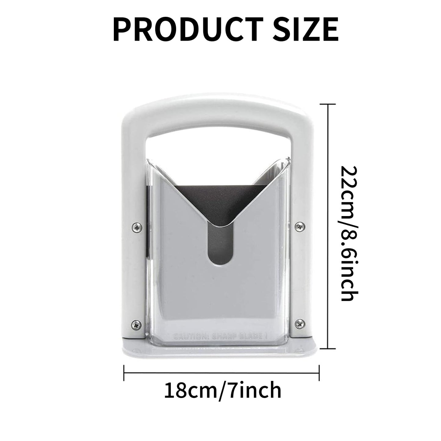 Bagel Slicer, Perfect for Bagels, Safe Grip, Safety Shield, Bagel Cutter Stainless Steel, Universal Slicer (White)