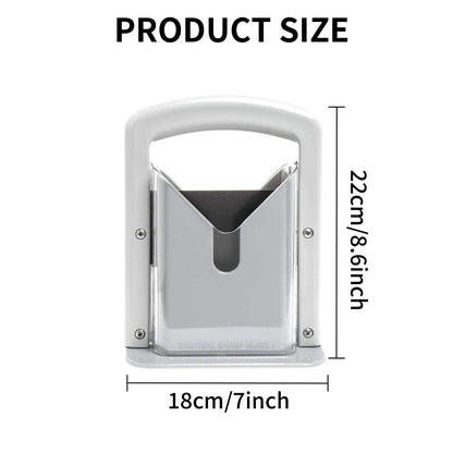 Bagel Slicer, Perfect for Bagels, Safe Grip, Safety Shield, Bagel Cutter Stainless Steel, Universal Slicer (White)