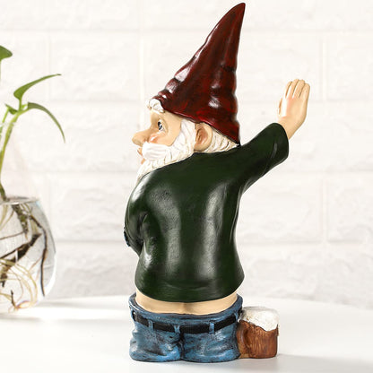 10.3 Inch/26cm Funny Garden Gnome Figurine Outdoor Statue,Patio Lawn Yard Art Ornaments, Garden Figurines for Outdoor Home Yard Decor (10.3 inch)