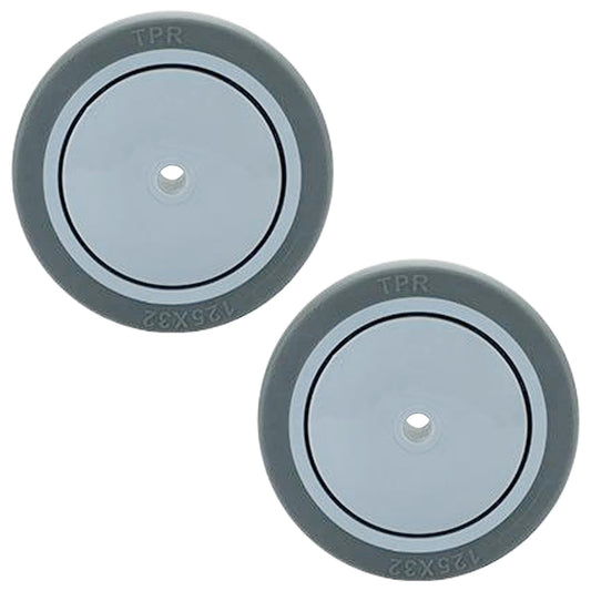 2-Pack Heavy Duty Caster Wheels - PU Polyurethane Plate Mount Rollers with Bearings, for Hand Trucks, Platform Carts, Utility Dollies, Industrial Use (Grey) (5inch)