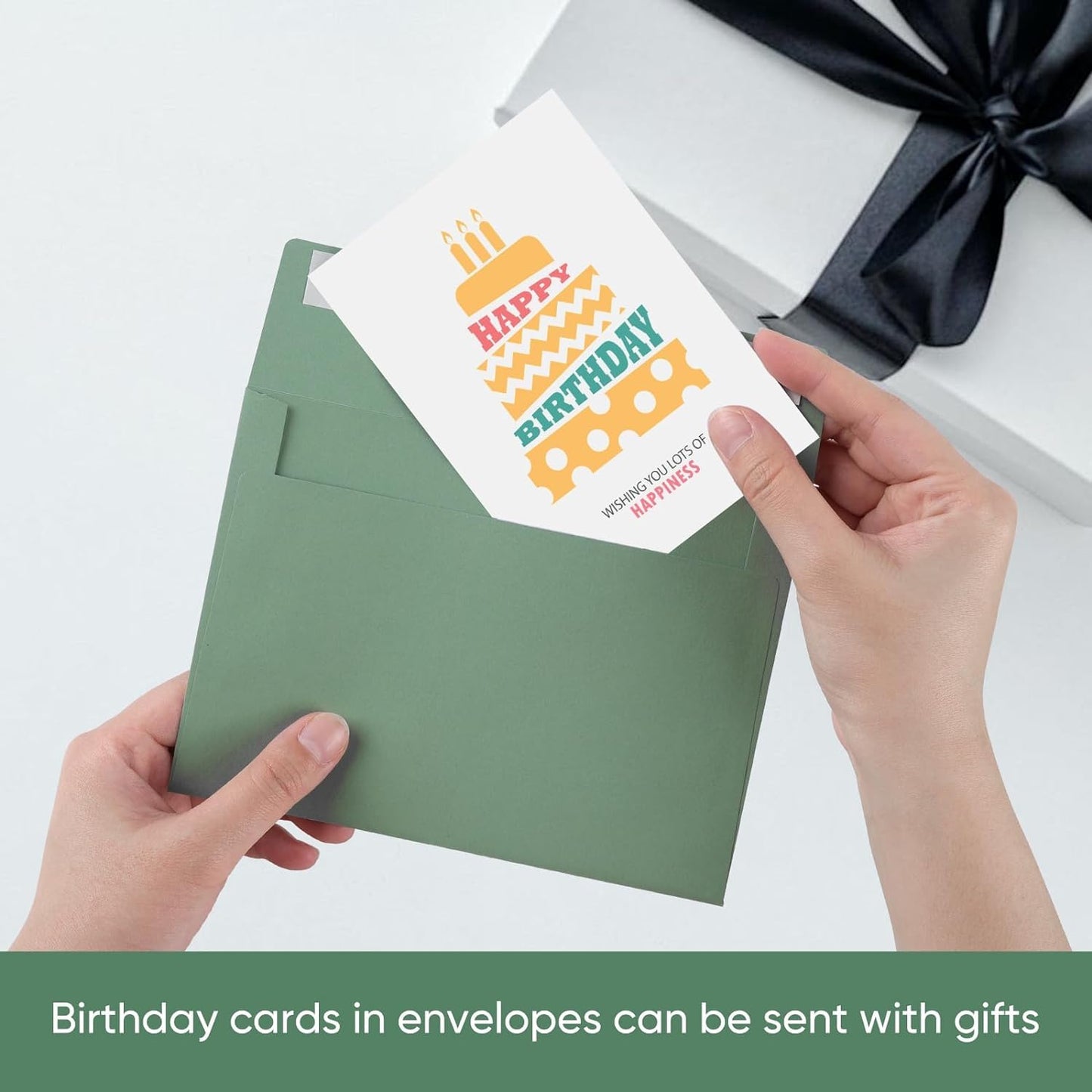 BEANPRECOY 100 Pcs A7 Envelopes, Self-Adhesive Envelopes, 5x7 Envelopes, Printable Invitation Envelopes for Weddings Invitations, Party Invitations, Photos, Postcards, Greeting Cards (Sage Green)