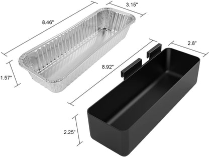 Powder-Coated Steel Grease Cup and 10 Pack Disposable Aluminum Drip Pans Compatible with CampChef Grill Griddles SG100, SG90, SG14, SG30, SG60