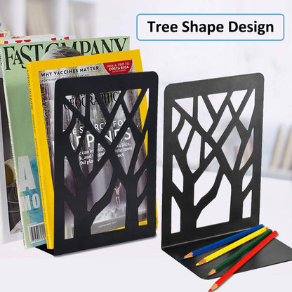 Book Ends, Bookends, Book Ends for Shelves, Bookends for Shelves, Bookend, Book Ends for Heavy Books, Book Shelf Holder Home Decorative, Metal Bookends, Bookend Supports, Book Stoppers (3 Pair, Black)