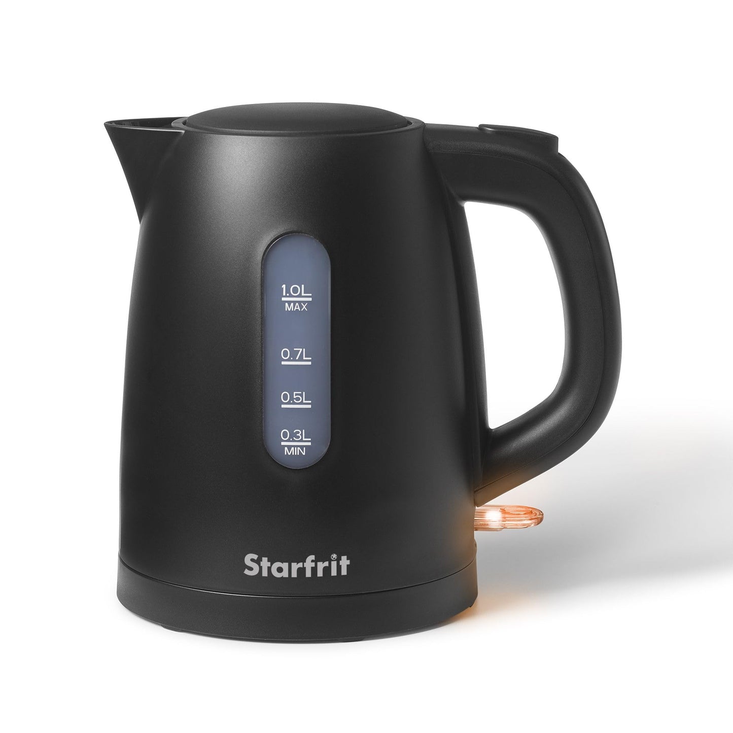 Starfrit Alston Electric Plastic Kettle - 1L Capacity - Water Level Indicator - Automatic Shut-Off - 1500W - Black Matte