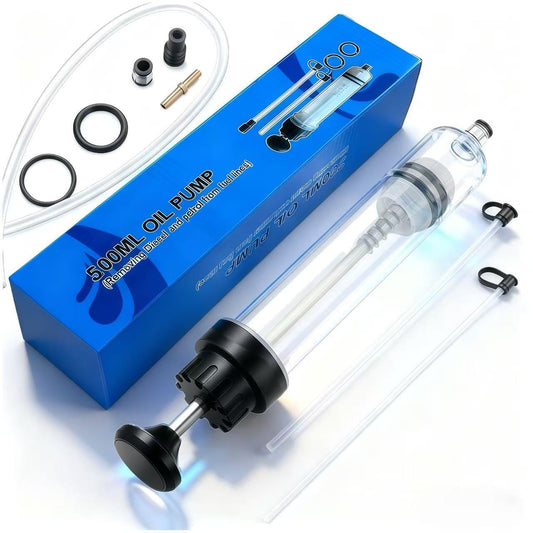 WELCAPAC 500cc/500ML Fluid Extractor & Oil Extractor Pump for Fluid Extraction and Filling - Multi-Use in Automotive, Marine, Engines, Lawn Mowers with 23 Transparent Hose & 2x9 Extension Tubes