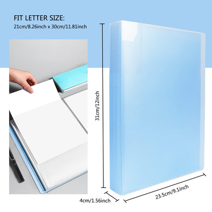 4Pcs Presentation Book with Clear Sheet Protectors, 60 Pockets A4 Portfolio Folder Binder Display 120 Pages Bound Sheet Protectors Brinder for Document, Kids Artwork, Diamond Painting