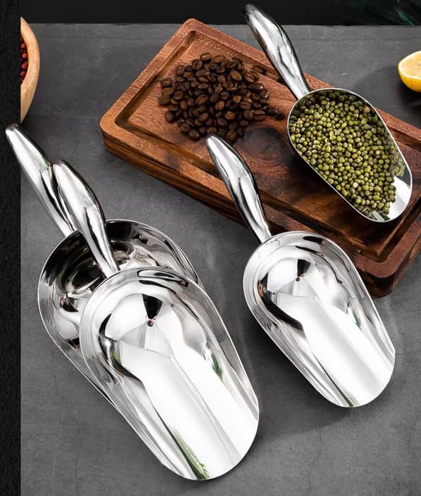 38oz Aluminum Alloy Ice Scoop, Metal Kitchen Food Scoop for Candy, Flour, Sugar, Coffee Bean, Pet Food