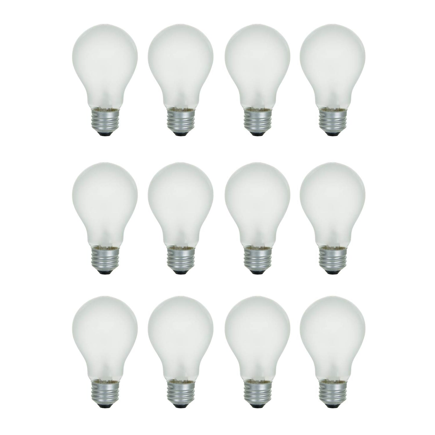 Xtricity A19 Frosted Incandescent Rough Service Light Bulb, 60 Watt, 2700K Soft White, E26 Medium Base, 550 Lumens, 130V (12 Pack)