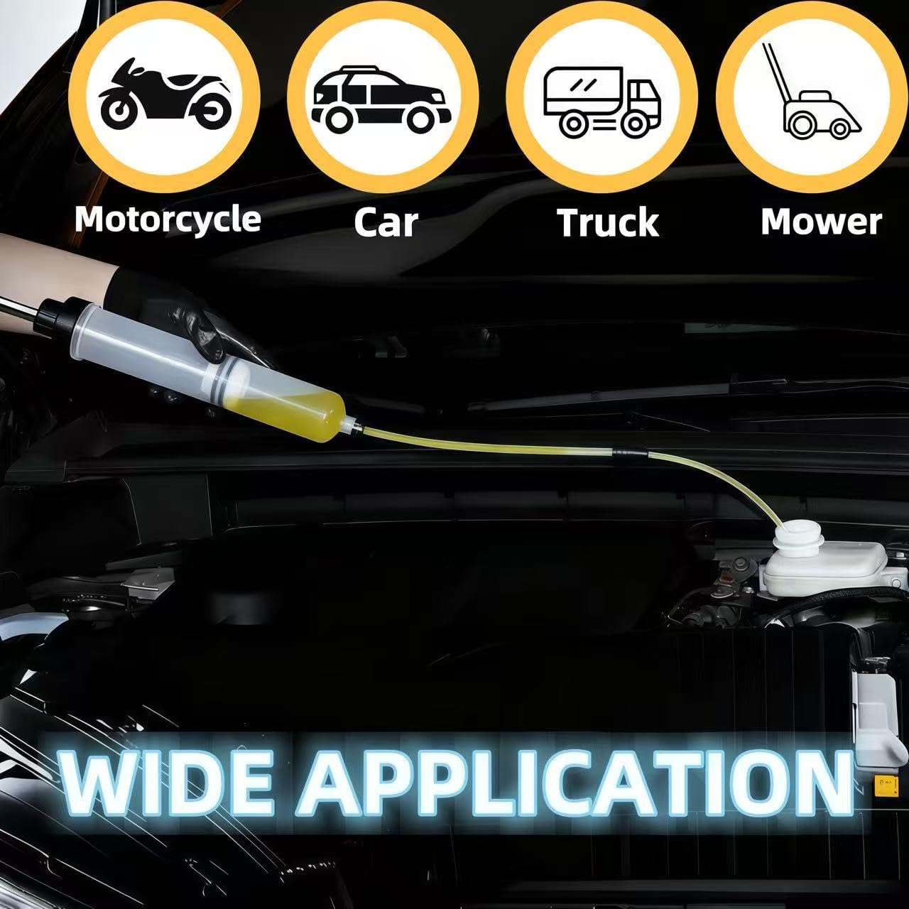 WELCAPAC 500cc/500ML Fluid Extractor & Oil Extractor Pump for Fluid Extraction and Filling - Multi-Use in Automotive, Marine, Engines, Lawn Mowers with 23 Transparent Hose & 2x9 Extension Tubes