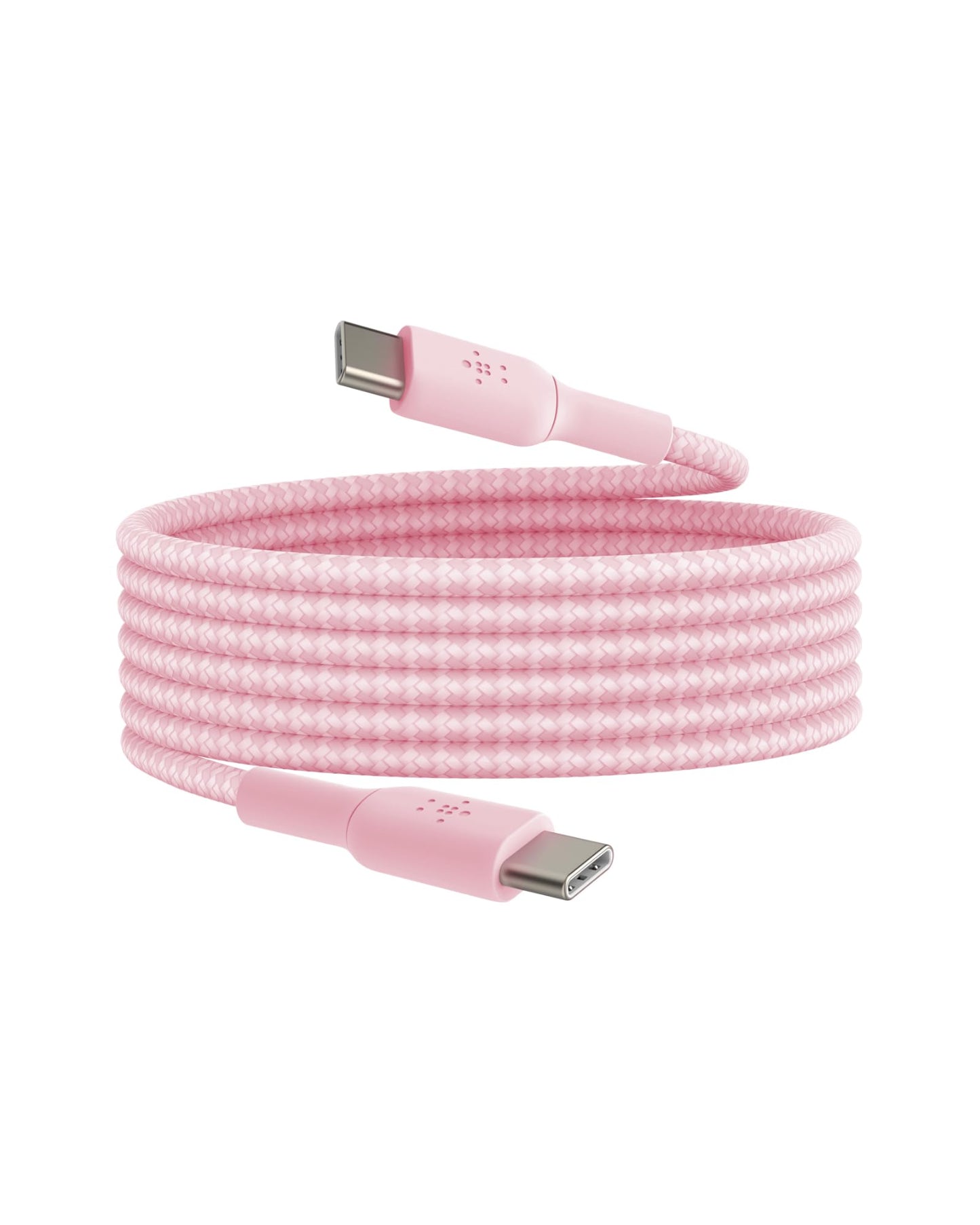 Belkin BoostCharge 2M/6.6ft Braided USB-C to USB-C Cable - Pink, Fast Charging & Data Transfer for iPhone 16 Series, Galaxy S24, S23, Pixel 8, 7, iPad Pro & More