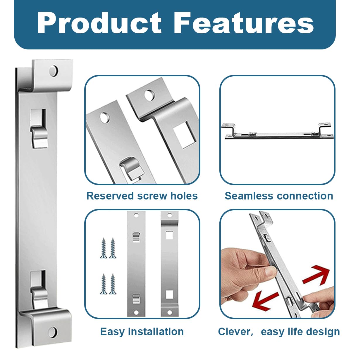Bird House Hanging Brackets, Galvanized Steel, 4 Sets with Screws, Rust-Proof Mount for Feeders and Nesting Boxes