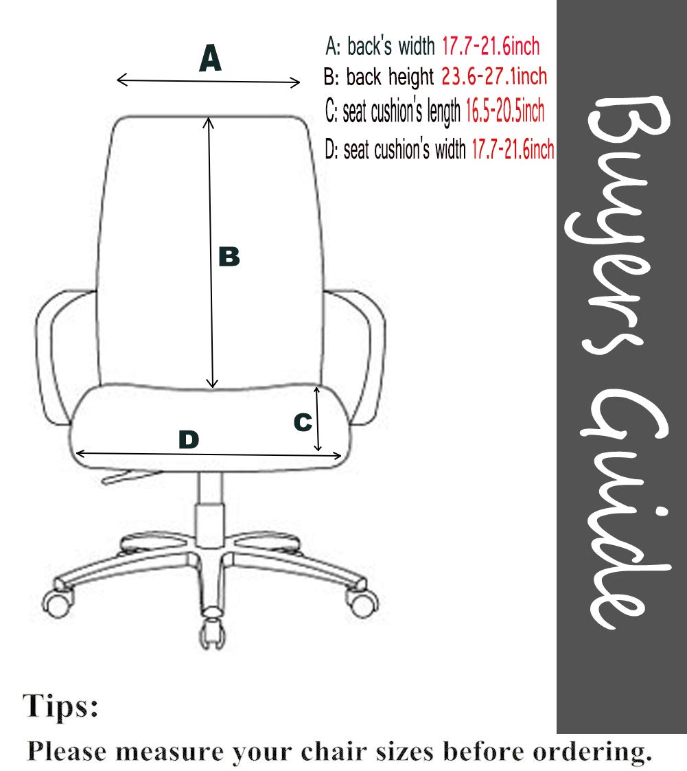 Deisy Dee Computer Office Chair Covers for Stretch Universal Rotating Chair Desk Chairs ONLY Chair Covers (Brown, Medium)