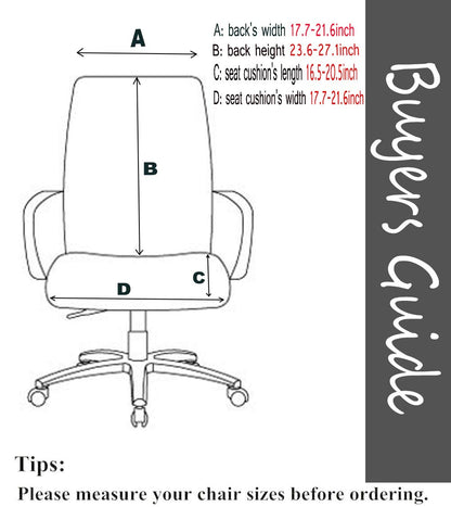 Deisy Dee Computer Office Chair Covers for Stretch Universal Rotating Chair Desk Chairs ONLY Chair Covers (Brown, Medium)