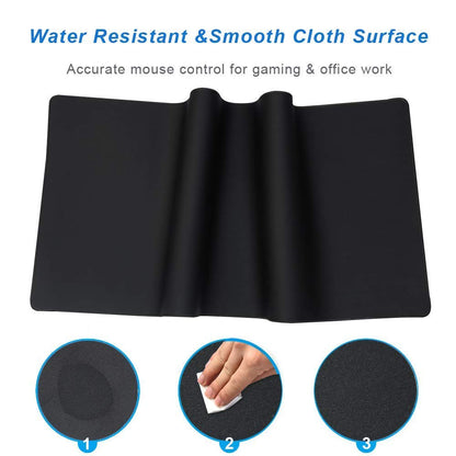 YEBMoo Gaming Mouse Pad XXL Extended Desk Pad & Thick Large (900x400x2 mm) Computer Keyboard Mousepad Mouse Mat (90x40Black001)