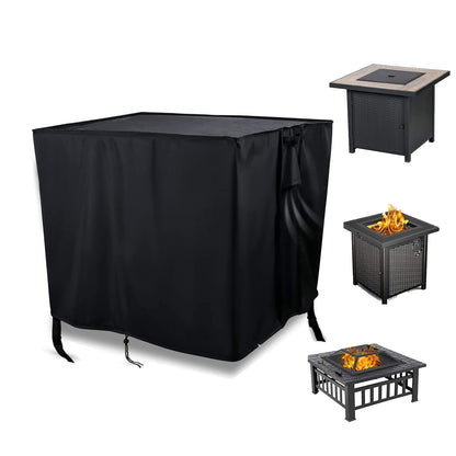 Aidetech Fire Pit Cover Square, 28 inch Waterproof Fire Pit Table Cover, Patio Gas Fireplace Covers - 28”L x 28”W x 25”H