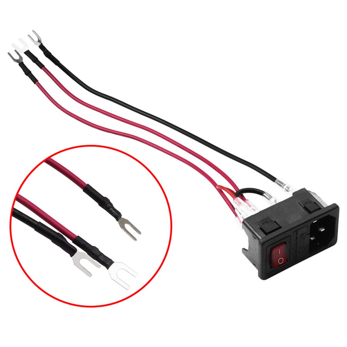 DEVMO 2PCS 3D Printer Power Switch 220V/110V 10A Short Circuit Protection Socket Inlet Module Plug with 250V Fuse Switch for Anet A8 Ender 2 and Most Printer