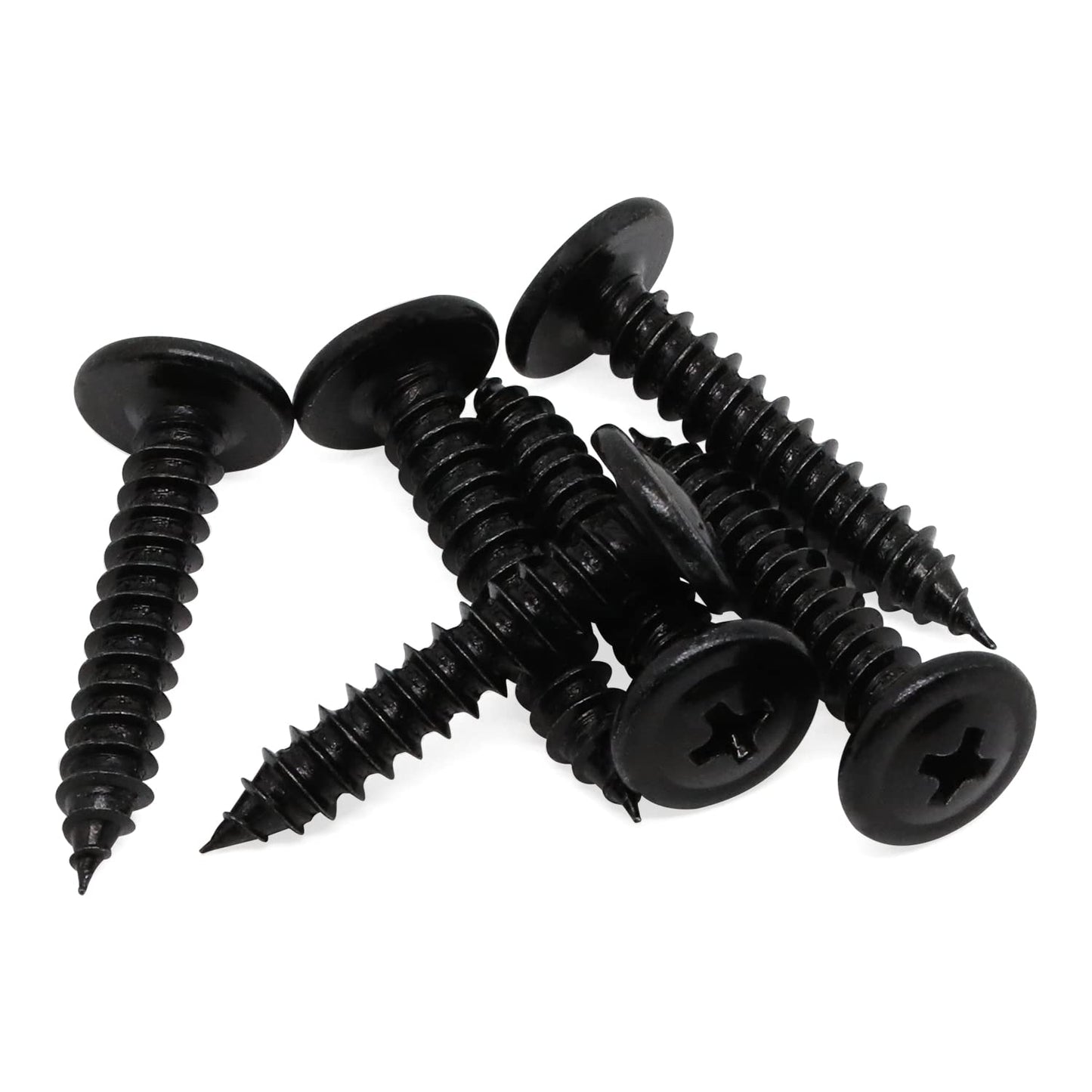 #8 x 1 Black Phillips Modified Wafer Truss Head Wood Screws, 200 PCS