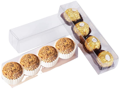 WODJR 50 Clear Gift Boxes - Transparent Cube PET Boxes, 2x2x6inch for Wedding, Birthday, Baby Shower