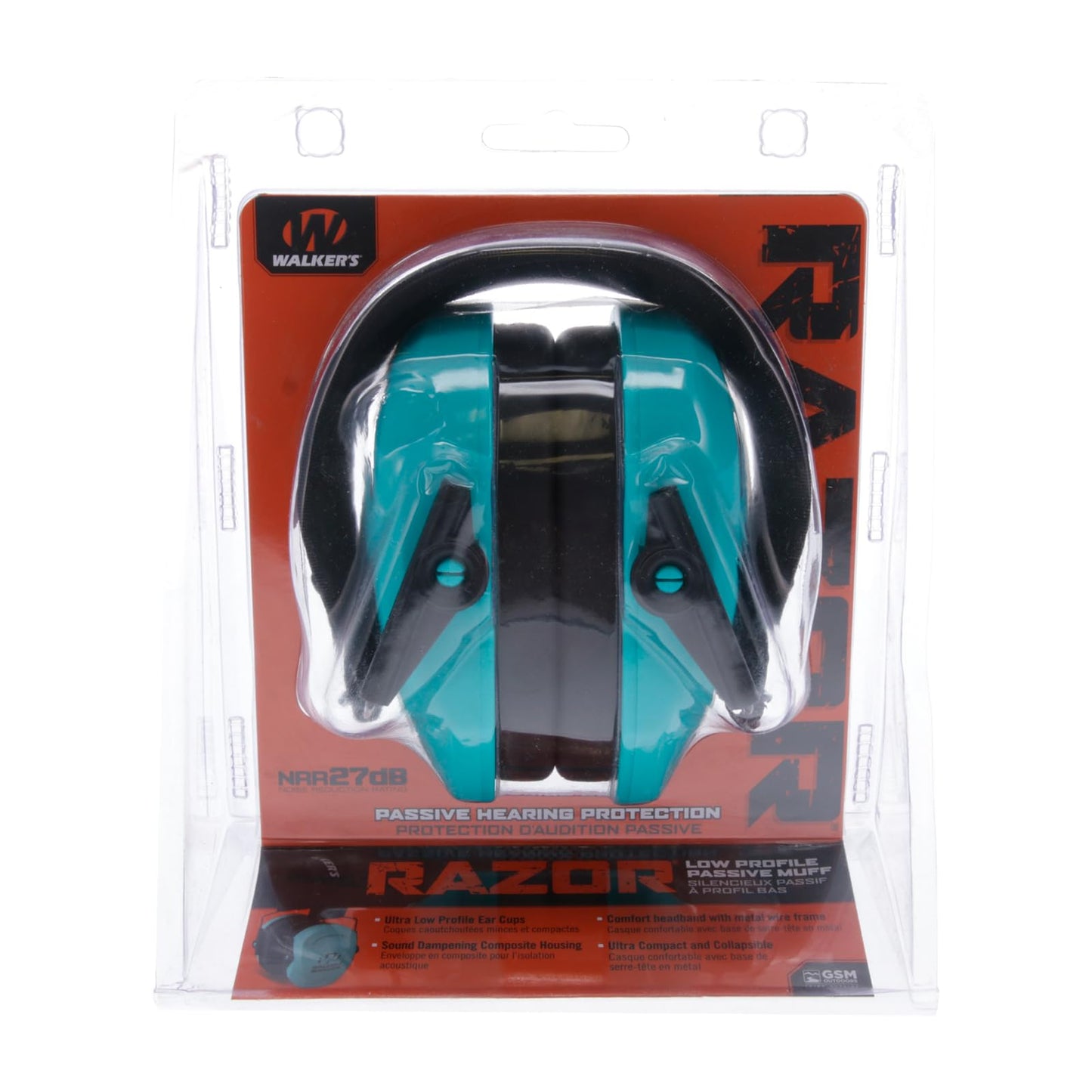 Walker's Game Ear RAZOR SLIM PASSIVE MUFF - TEAL