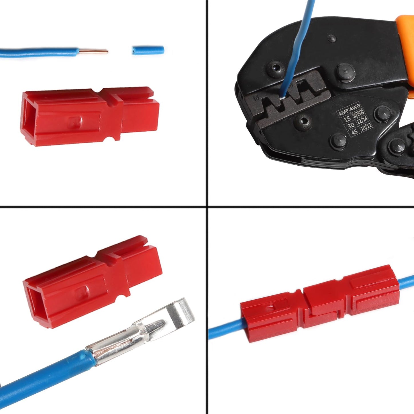 XINTAIHELE 110PCS Anderson Powerpole Connectors, Quick Disconnect Terminals Connectors Kit, Red Black Silver Copper Battery Connector Modular Power Connector