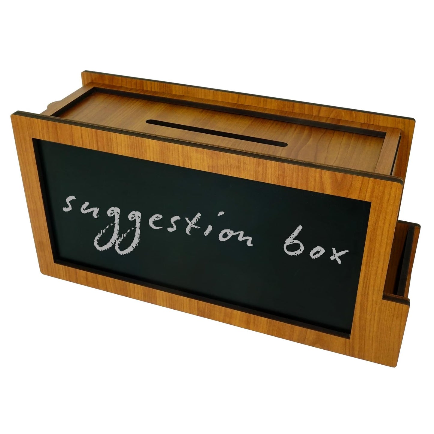 SHU MEI Multifunctional Wooden Suggestion Box with Chalkboard - Durable Donation/Tip/Voting/Storage Box for School, Office, Church, Community Center
