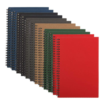 12 Pack Spiral Notebook Lined Journal,A5 Kraft Soft Cover Spiral Lined Notebook,120 Pages/60 Sheets,College Ruled Coil Journals Bulk for Work Office School Supplies,8.25 x 5.55 inch,6 Colors