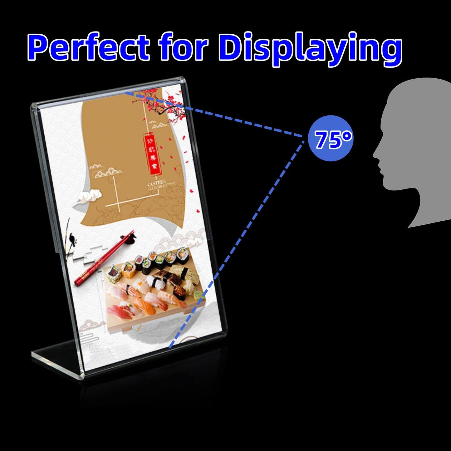 Acrylic Sign Holder 8.5 x 11 Inch, 3 Pack Clear Display Table Sign Stand, L-Shape Plastic Message Board Stand for Exhibition, Office, Store, Restaurant