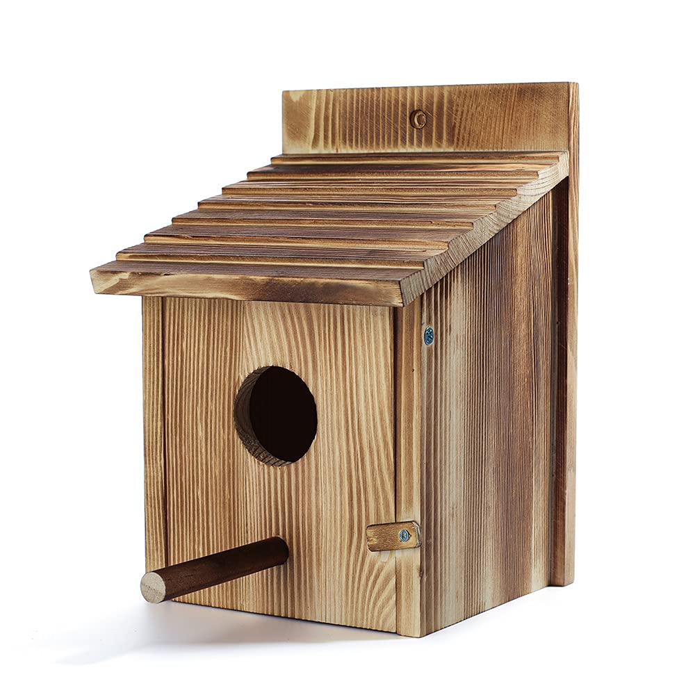 Bird Houses for Outside with Pole Wooden Bird House for Finch Bluebird Cardinals Hanging Birdhouse Clearance Garden Country Cottages