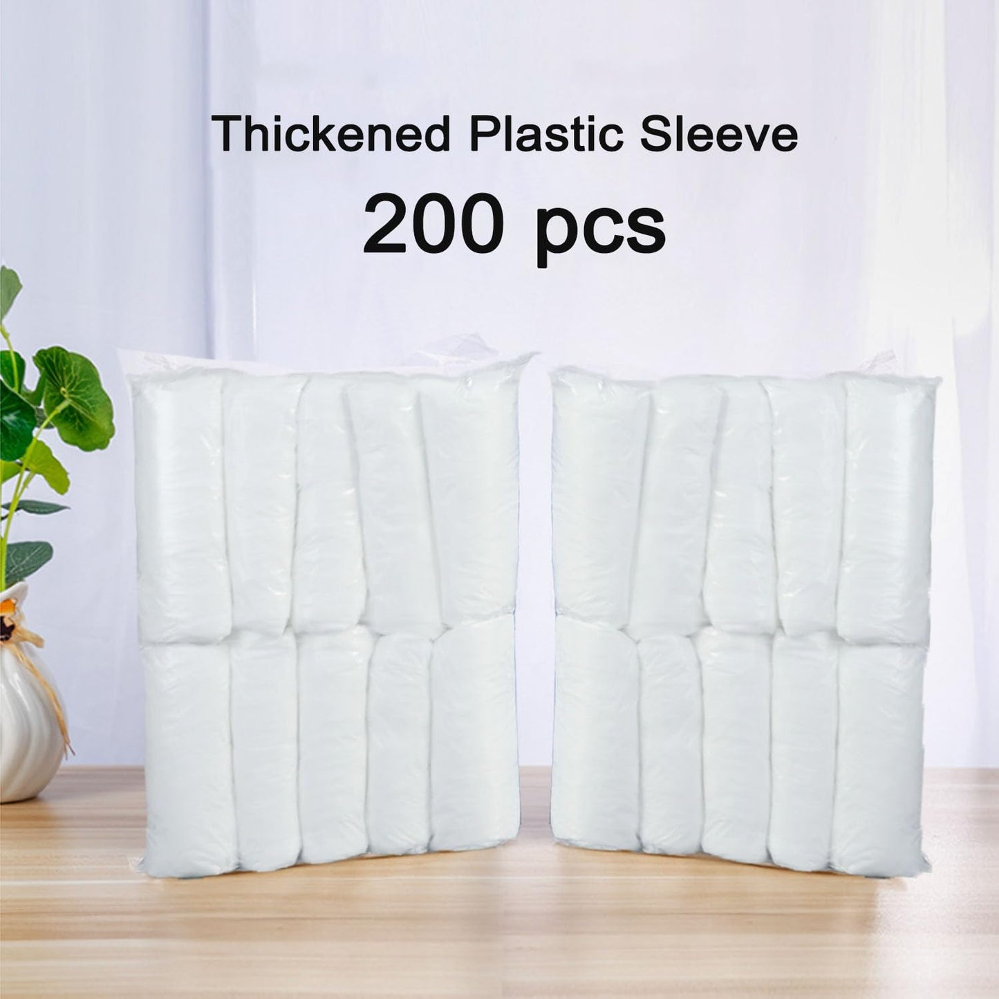 Disposable Oversleeves Covers, FIPASEN 200PCS Plastic Arm Sleeves Covers for Painting Repairing Cleaning Tattooing - White