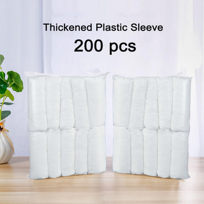 Disposable Oversleeves Covers, FIPASEN 200PCS Plastic Arm Sleeves Covers for Painting Repairing Cleaning Tattooing - White